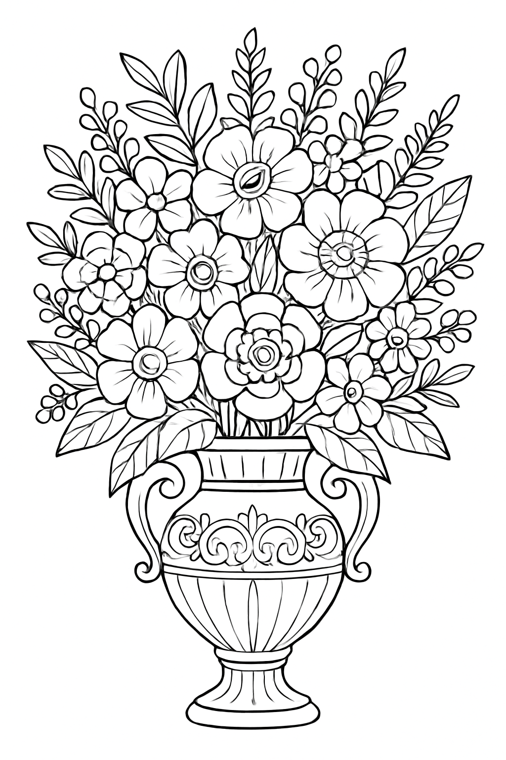 Free Floral coloring page