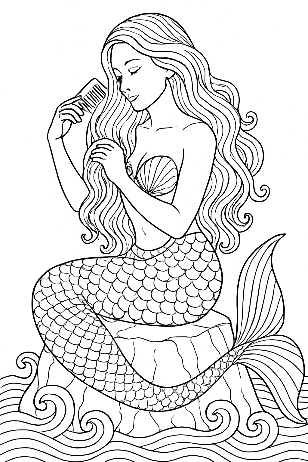 Free Mermaid coloring page