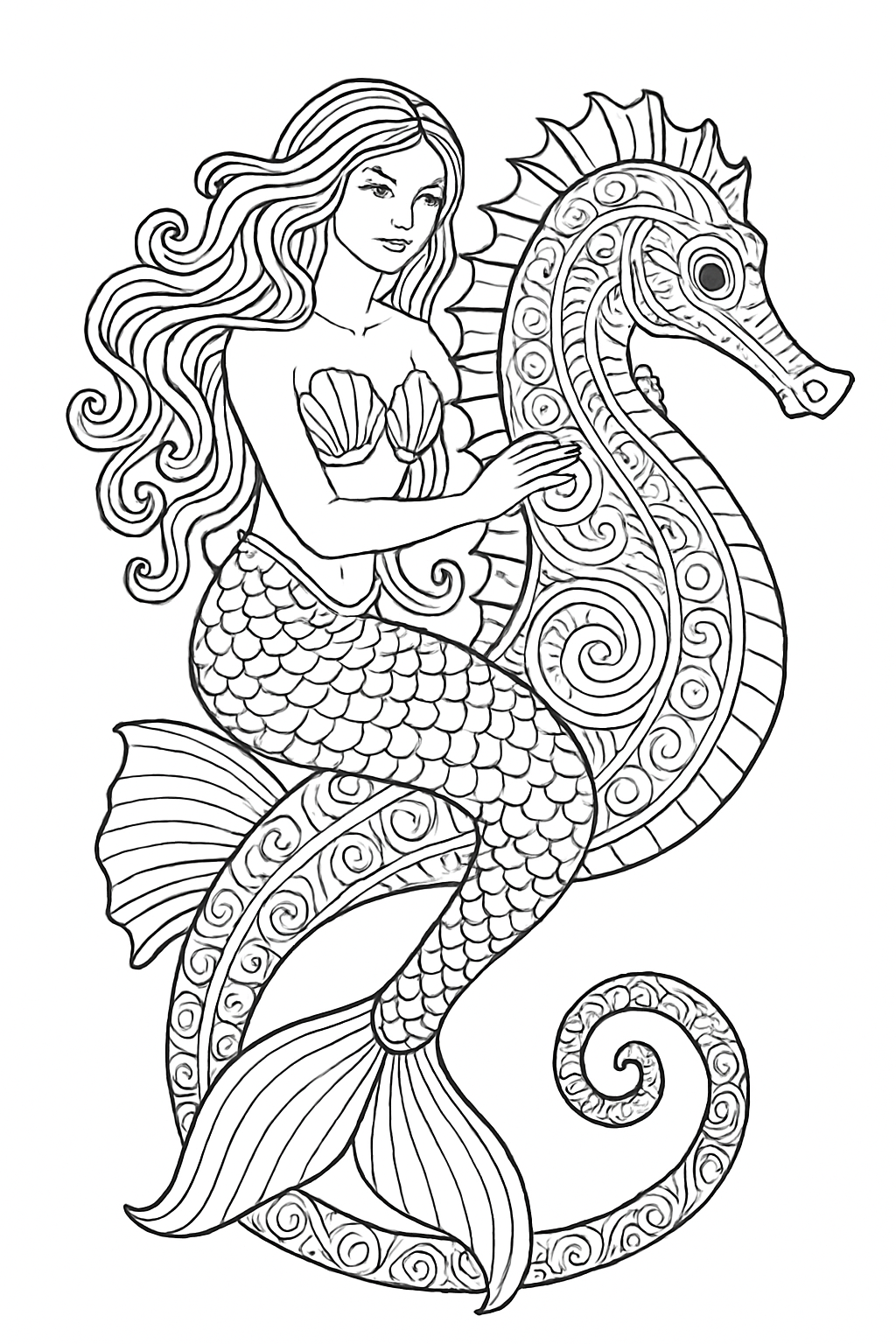 Free Mermaid coloring page