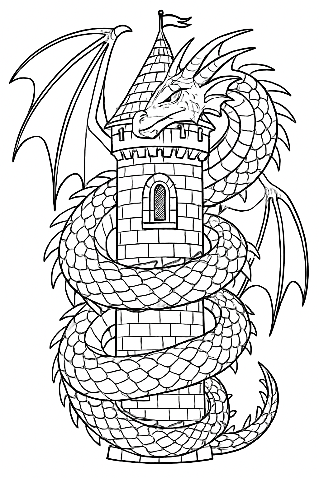 Free Dragon coloring page