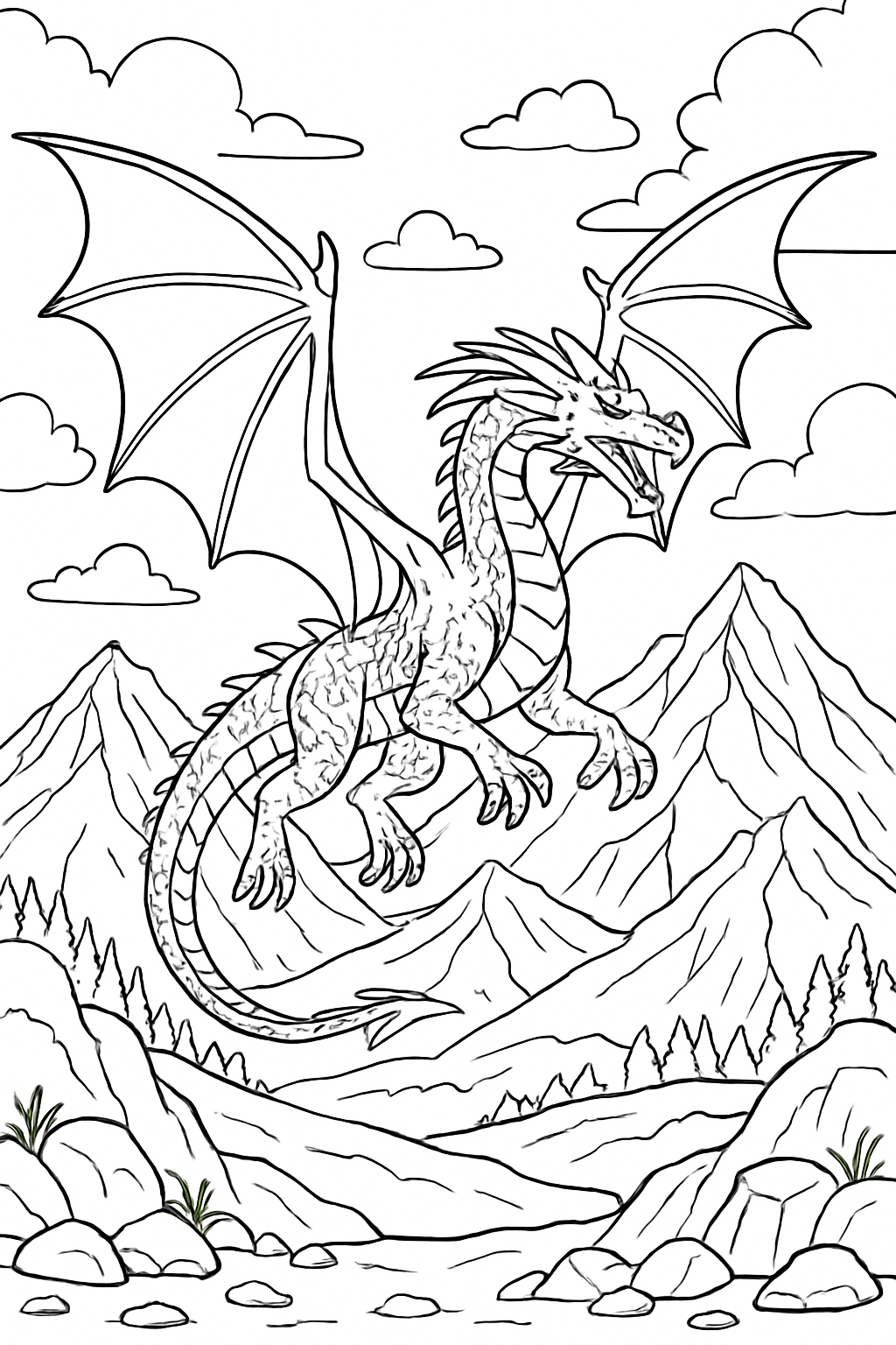 Free Dragon coloring page