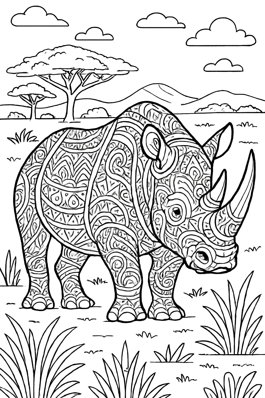 Free Safari Animal coloring page