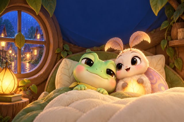 Rain on the Roof: A Rain Lullaby scene from Tumblelight Garden